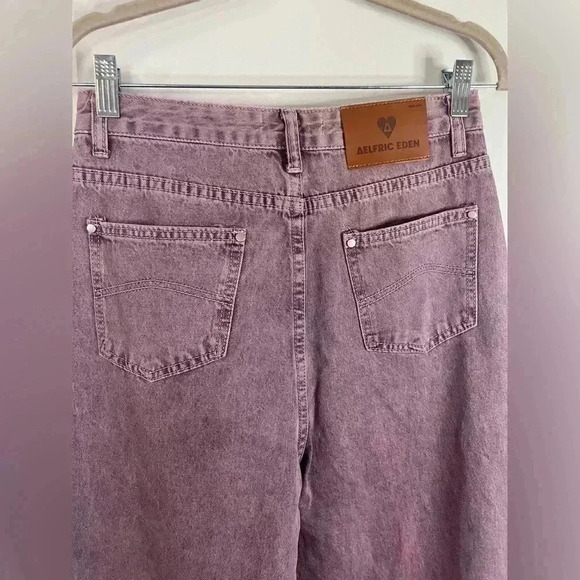 Aelfric Eden Women’s Purple Distressed Hole Wise Leg Jeans - Size 30 - Picture 5 of 7